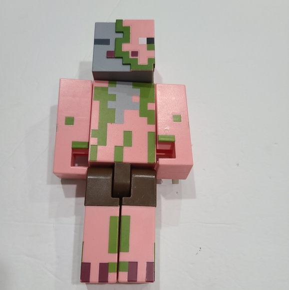 Minecraft Pixelated Zombie Action Figure Toy - Pink and Green - Picture 1 of 6